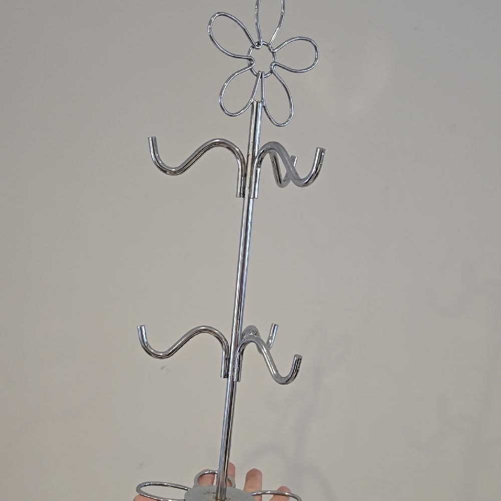 Vintage Metallic Flower Jewelry Stand